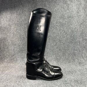 The Effingham Bond Boot Co Women's 8 Black‎ Leather Tall Riding Lace Knee Boots